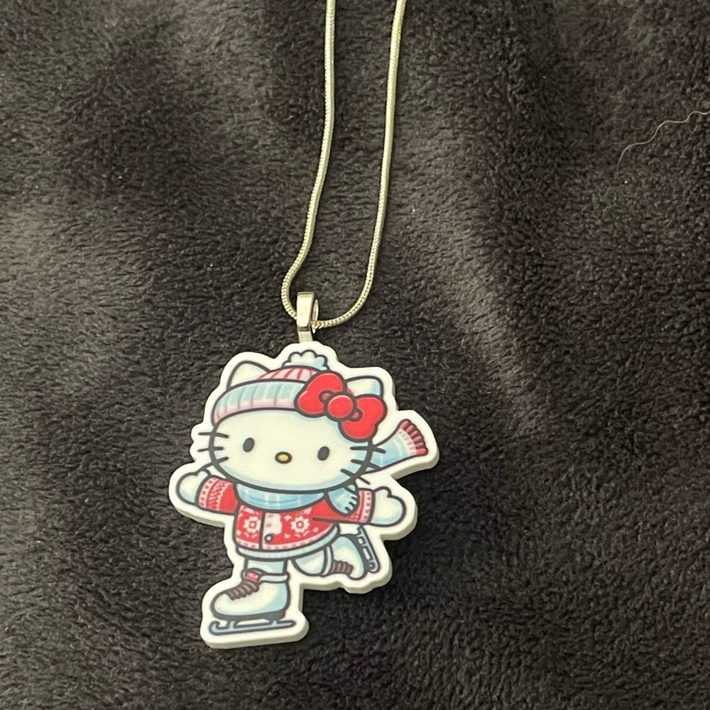 Hello Kitty Ice Skating Pendant Necklace